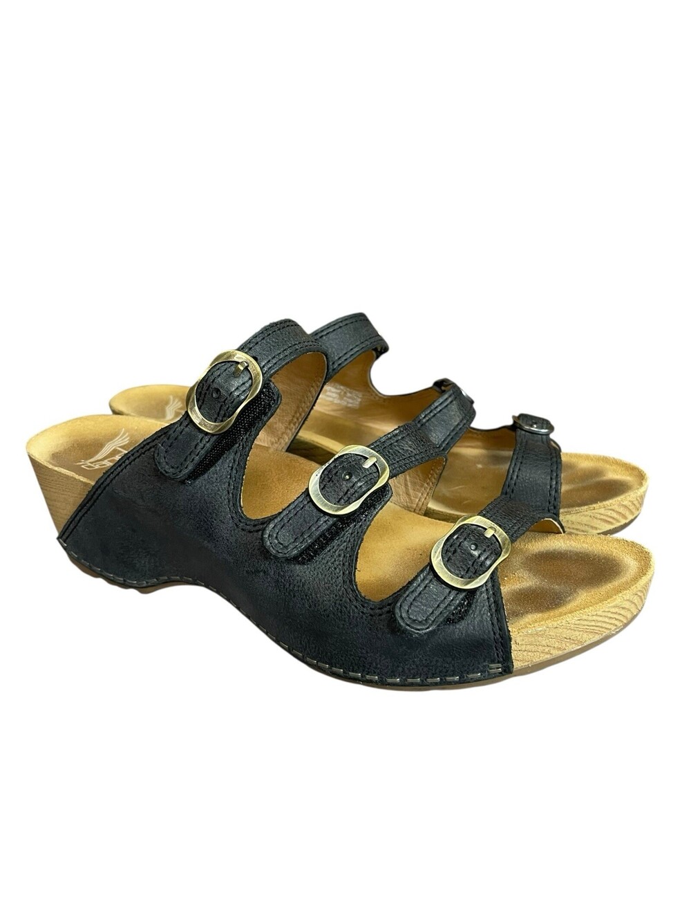 Dansko Tarin black burnished leather sandals 39, 8.5-9 US sizing